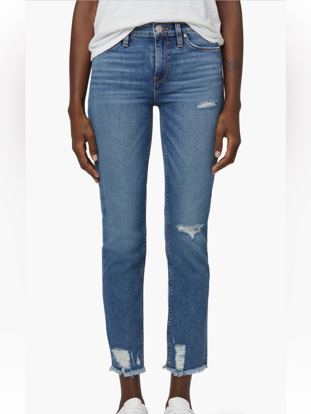 NWT Hudson Nico distressed cropped straight leg jeans